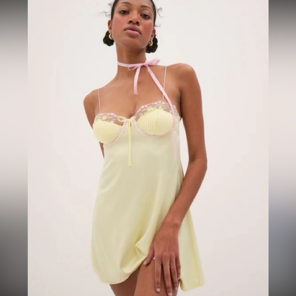 For Love And Lemons buttercup bunches slip dress woman xl
